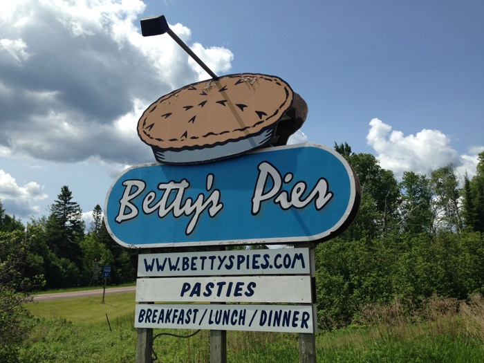 The Betty's Pies roadside sign